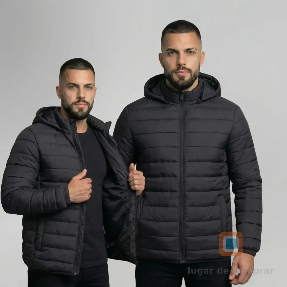 Jaqueta Masculina Puffer Bobojaco Nylon Frio Inverno Luxo